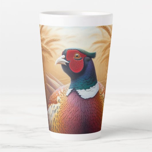 Pheasant Rust in een Gouden Tarweveld Latte Mok (Voorkant)