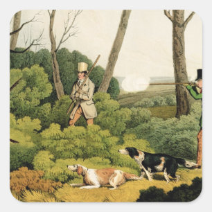 'Pheasant Shooting', geb. van Thomas McLean, 1820 Vierkante Sticker