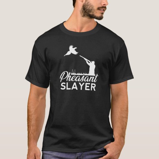 Pheasant Slayer Hunting Hunter Bird Plucking Retro T-shirt (Voorkant)