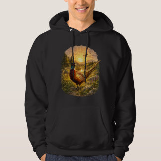 Pheasant Sunset Hunting Bird Wildlife Gift Hoodie