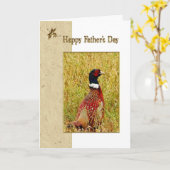 Pheasant Vaderdag Kaart (Gele Bloem)