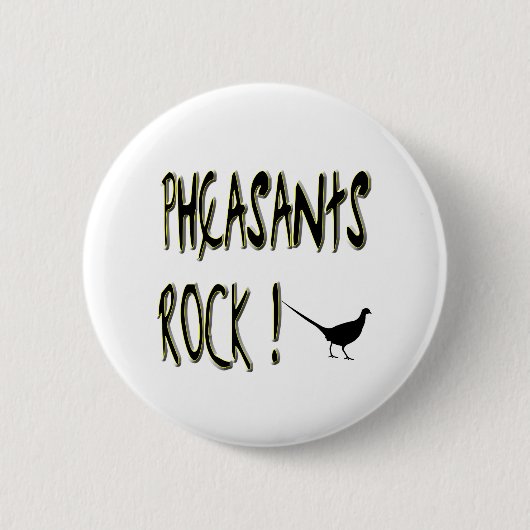 Pheasants Rock! Knoop Ronde Button 5,7 Cm (Voorkant)