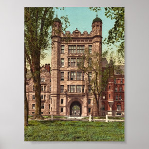 Phelps Hall en gateway, Yale College rare Photoch Poster