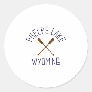 Phelps Lake Wyoming Buiten Activiteiten Vintage 1 Ronde Sticker