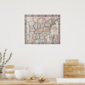  Phelps's National Map of the United States Poster (Keuken)