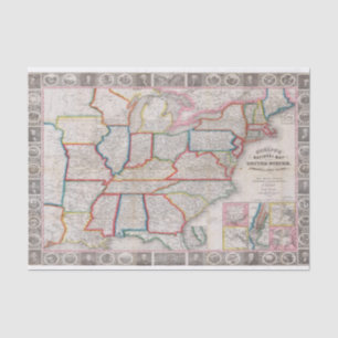  Phelps's National Map of the United States Tissuepapier
