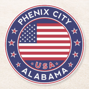 Phenix, Alabama Ronde Kartonnen Onderzetter