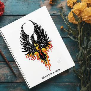 Phénix Ardente Oiseau de Feu Tribal Noir Flammes