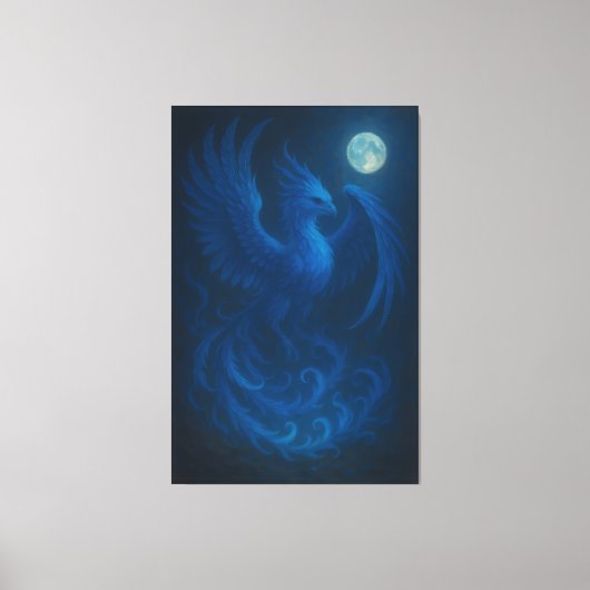 Phénix Lune Bleue · Impression sur toile d'art (Recto)