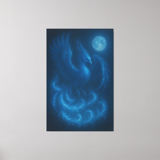 Phénix Lune Bleue · Impression sur toile de beaux- (Recto)