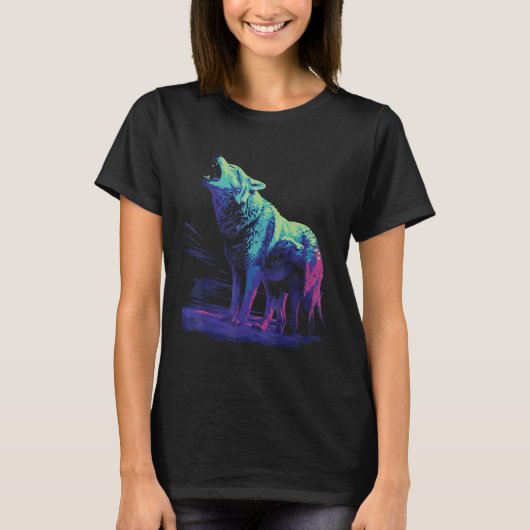 Phenomenal Howling Wolves Wolf Pack Retro Awesomen T-shirt (Voorkant)
