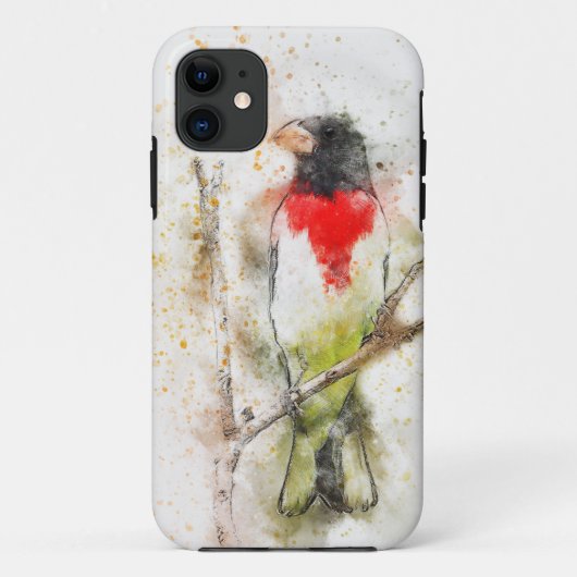 Pheucticus ludovicianus (Großbeak met roos) Case-Mate iPhone Case (Achterkant)