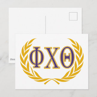 Phi Chi Theta | Griekse letters met krans Briefkaart