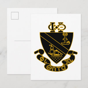 Phi Chi Theta Wapen Goud en Zwart Briefkaart
