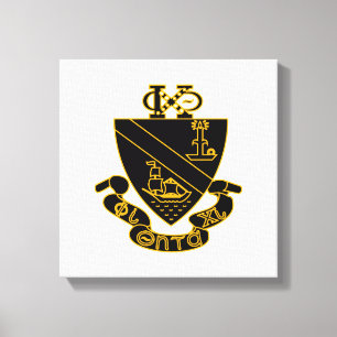 Phi Chi Theta Wapen Goud en Zwart Canvas Afdruk