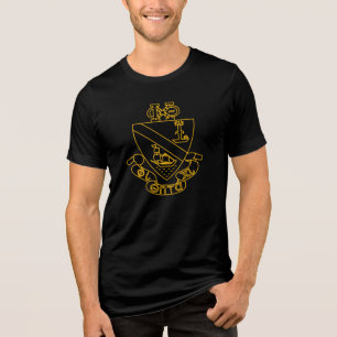 Phi Chi Theta Wapen Goud en Zwart Tri-Blend Shirt