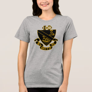 Phi Chi Theta Wapen Goud en Zwart Tri-Blend Shirt