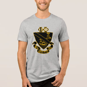 Phi Chi Theta Wapen Goud en Zwart Tri-Blend Shirt