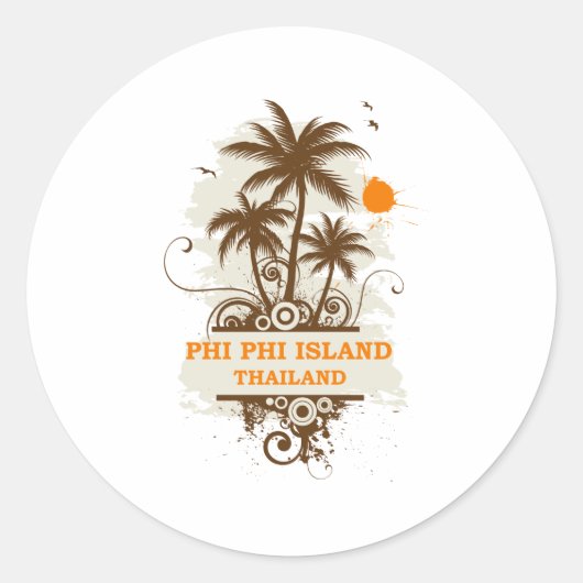 Phi Phi Island Thailand Ronde Sticker (Voorkant)