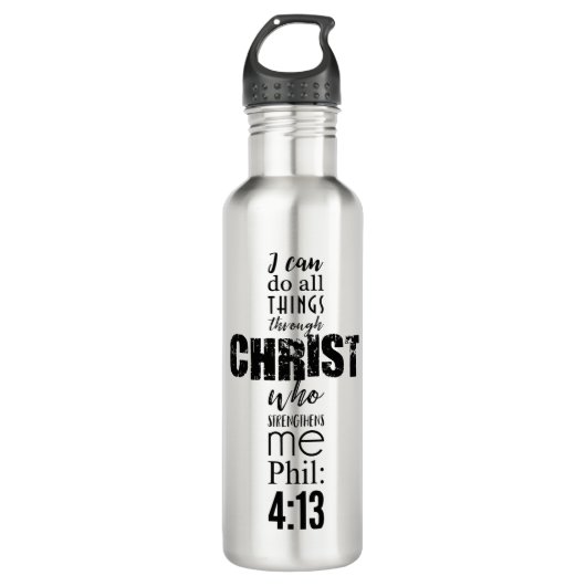 Phil 4:13 cross-bk waterfles  (Voorkant)