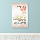Phil 4:8 Gewatteerd Canvas 16x24 (Insitu (Houten vloer))