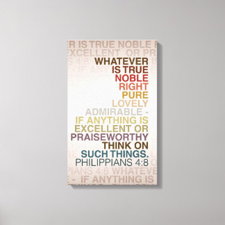 Phil 4:8 Gewatteerd Canvas 16x24 Afdruk