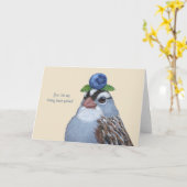 Phil la carte blanche couronnée de moineau (Fleur jaune)