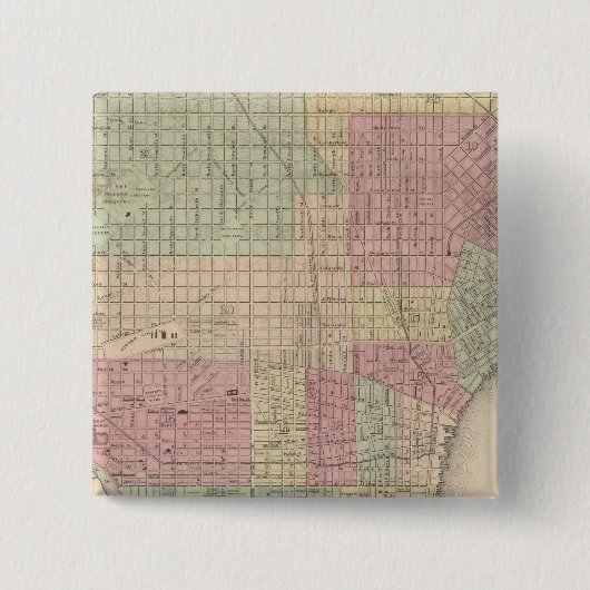 Philadelphia 2 vierkante button 5,1 cm (Voorkant)