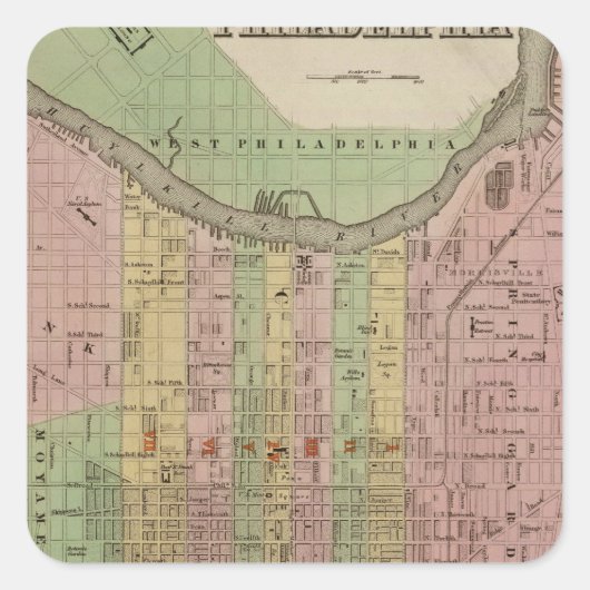 Philadelphia 6 vierkante sticker (Voorkant)