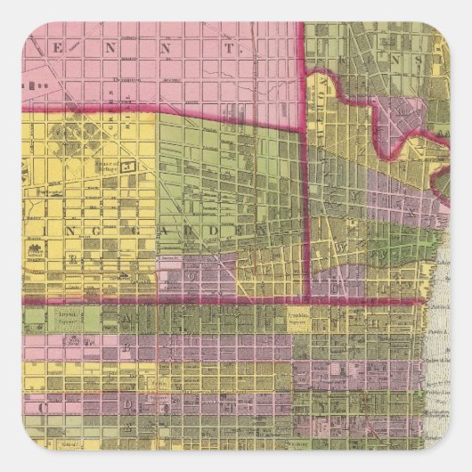 Philadelphia 7 vierkante sticker (Voorkant)