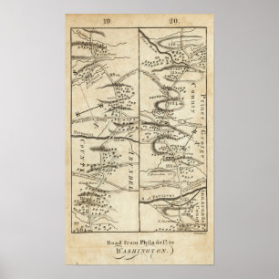 Philadelphia aan de Washington Road Map Poster