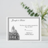 Philadelphia Bestemming Bruiloft Reactie Kaart (Staand voorkant)