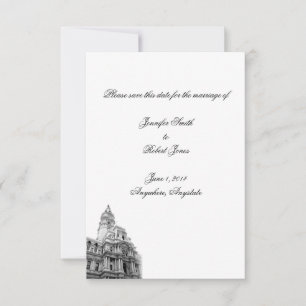 Philadelphia Bestemming Bruiloft Save the Date