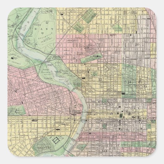 Philadelphia, Camden Vierkante Sticker (Voorkant)