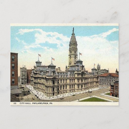 Philadelphia City Hall Old Briefkaart (Voorkant)