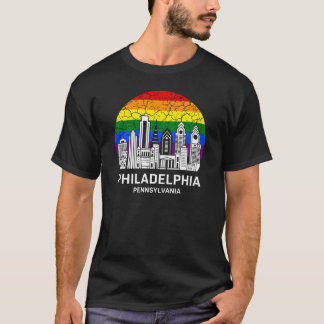 Philadelphia City Pennsylvania Rainbow Flag T-shirt