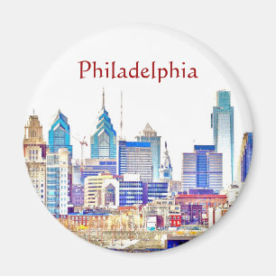 Philadelphia Color Sketch Magnet Magneet