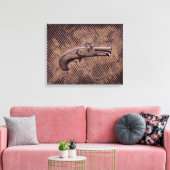 Philadelphia Derringer pistool Canvas Afdruk (Insitu (Woonkamer))