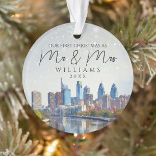 Philadelphia Eerste Kerstmis als Mijnheer & Mevrou Ornament