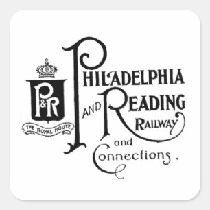 Philadelphia en Reading Railroad Logo Vierkante Sticker