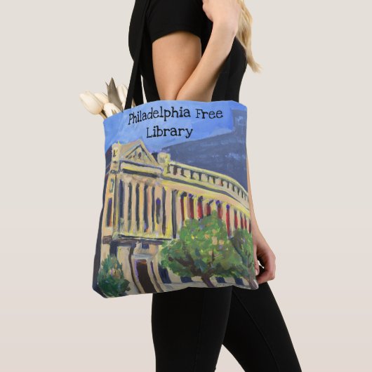 Philadelphia Free Library canvas tas van groot afb (Dichtbij)