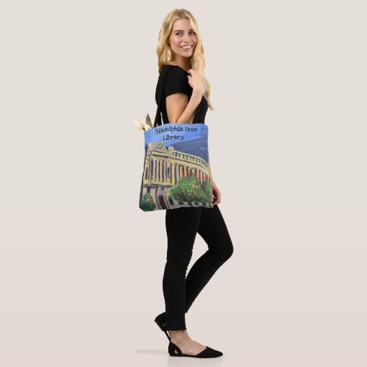 Philadelphia Free Library canvas tas van groot afb (Op model)
