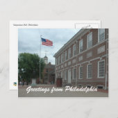 Philadelphia Independence Hall Briefkaart (Voorkant / Achterkant)