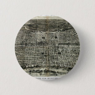 Philadelphia kaart ronde button 5,7 cm