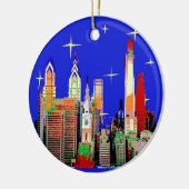 Philadelphia Kerstmis, voeg tekst toe Keramisch Ornament (Links)