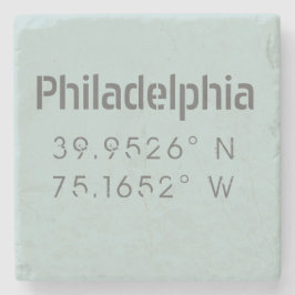 Philadelphia Latitude Stone-Onderzetter Stenen Onderzetter