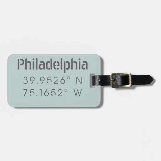 Philadelphia Lengtegraad Breedtegraad Bagage Label (Voorkant horizontaal)