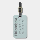Philadelphia Lengtegraad Breedtegraad Bagage Label (Voorkant verticaal)