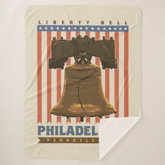 Philadelphia | Liberty Bell Sherpa Deken (Voorkant)