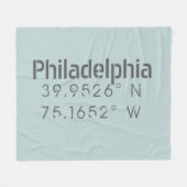 Philadelphia Longitude Latitude Fleece Deken (Voorkant (Horizontaal))